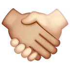 Whatsapp dla platformy handshake: medium-light skin tone, light skin tone