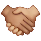 handshake: medium skin tone, medium-light skin tone per la piattaforma Whatsapp