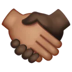 handshake: medium skin tone, dark skin tone สำหรับแพลตฟอร์ม Whatsapp