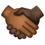 handshake: medium-dark skin tone, dark skin tone สำหรับแพลตฟอร์ม Whatsapp