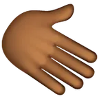 rightwards hand: medium-dark skin tone สำหรับแพลตฟอร์ม Whatsapp