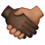 handshake: dark skin tone, medium skin tone สำหรับแพลตฟอร์ม Whatsapp