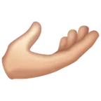 palm up hand: light skin tone untuk platform Whatsapp
