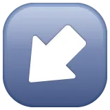 down-left arrow för Whatsapp-plattform