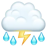 Whatsapp 平台中的 cloud with lightning and rain