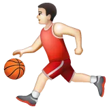 Whatsapp dla platformy man bouncing ball: light skin tone