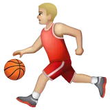 man bouncing ball: medium-light skin tone for Whatsapp platform