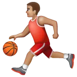 person bouncing ball: medium skin tone untuk platform Whatsapp