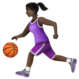 woman bouncing ball: dark skin tone עבור פלטפורמת Whatsapp