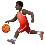 person bouncing ball: dark skin tone untuk platform Whatsapp