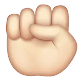 raised fist: light skin tone untuk platform Whatsapp