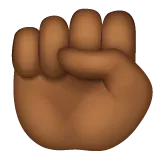 raised fist: medium-dark skin tone per la piattaforma Whatsapp