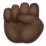 raised fist: dark skin tone für Whatsapp Plattform