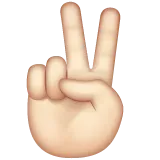 Whatsapp platformon a(z) victory hand: light skin tone képe