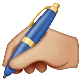 Whatsapp dla platformy writing hand: medium-light skin tone