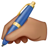 writing hand: medium skin tone per la piattaforma Whatsapp