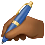 Whatsapp 플랫폼을 위한 writing hand: medium-dark skin tone