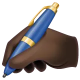 writing hand: dark skin tone pentru platforma Whatsapp