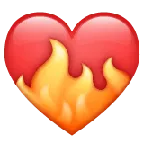 heart on fire pour la plateforme Whatsapp