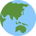 globe showing Asia-Australia für X / Twitter Plattform