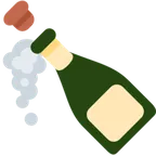 bottle with popping cork for X / Twitter-plattformen