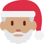 X / Twitter 플랫폼을 위한 Santa Claus: medium skin tone