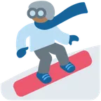 snowboarder: medium-dark skin tone สำหรับแพลตฟอร์ม X / Twitter