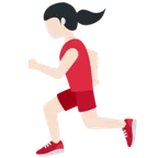 woman running: light skin tone untuk platform X / Twitter