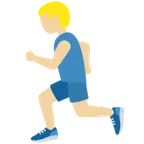 man running: medium-light skin tone per la piattaforma X / Twitter