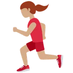 woman running: medium skin tone สำหรับแพลตฟอร์ม X / Twitter
