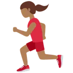 woman running: medium-dark skin tone สำหรับแพลตฟอร์ม X / Twitter