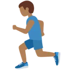 X / Twitter dla platformy man running: medium-dark skin tone