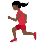 woman running: dark skin tone สำหรับแพลตฟอร์ม X / Twitter