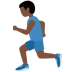 man running: dark skin tone for X / Twitter platform