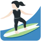 woman surfing: light skin tone untuk platform X / Twitter