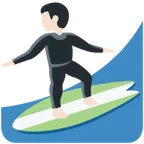 man surfing: light skin tone untuk platform X / Twitter