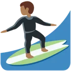 man surfing: medium-dark skin tone for X / Twitter platform