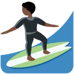 person surfing: dark skin tone สำหรับแพลตฟอร์ม X / Twitter