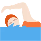 X / Twitter 플랫폼을 위한 person swimming: light skin tone