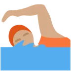 person swimming: medium skin tone untuk platform X / Twitter