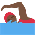 woman swimming: dark skin tone for X / Twitter platform