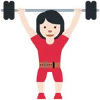 woman lifting weights: light skin tone pentru platforma X / Twitter