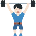 man lifting weights: light skin tone til X / Twitter platform
