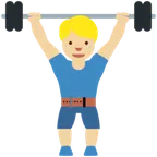 man lifting weights: medium-light skin tone لمنصة X / Twitter