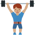 man lifting weights: medium skin tone für X / Twitter Plattform