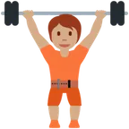 person lifting weights: medium skin tone per la piattaforma X / Twitter