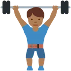 man lifting weights: medium-dark skin tone untuk platform X / Twitter