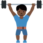 man lifting weights: dark skin tone para a plataforma X / Twitter