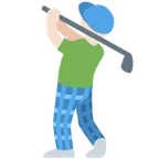 man golfing: light skin tone for X / Twitter platform