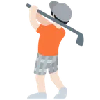 person golfing: light skin tone untuk platform X / Twitter